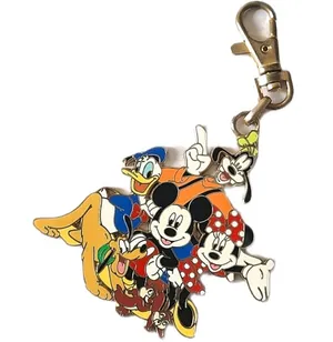 Vintage Disney Keychain 2008 Mickey Minnie Goofy Donald & Pluto Friends thumbnail 1