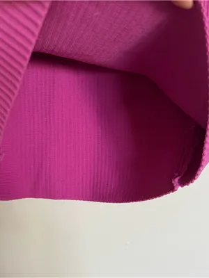 Sincerely Jules Pink Purple One Shoulder Asymmetrical Ribbed Cropped Top Sz L thumbnail 4