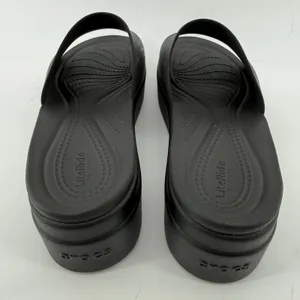 Crocs Brooklyn Slide Low Wedge Sandal Black Women 11 Platform Y2K Slip On Chunky thumbnail 5