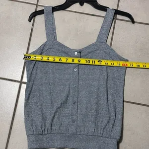 Loft Outlet Women‎ Gray Button Tank Top Size Small thumbnail 7