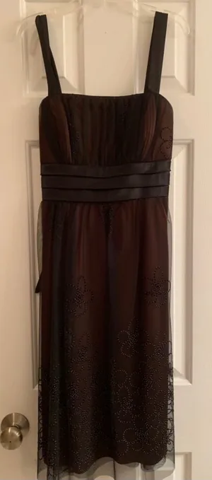 Kathy Roberts Brown and Black Midi Dress Size 8 thumbnail 1