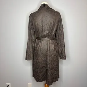 Windsor - Brown Chic Impression Faux Suede Belted Trench Coat thumbnail 5
