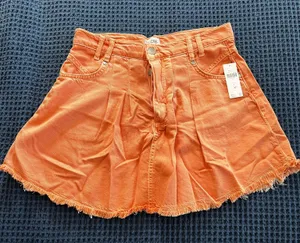 Pilcro Orange Denim Mini Skirt thumbnail 1