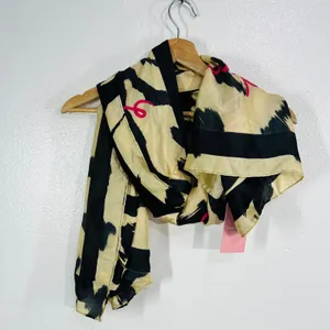 NWT Juicy Couture Los Angeles Satin Scarf Tiger Cheetah Print Pink Logo One Size thumbnail 4