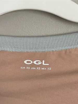 OGLMove | Pale Blue Scoop Neck Short Sleeve Padded Fitted Top Sz XS thumbnail 8