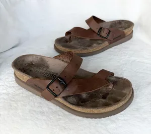 Mephisto Brown Leather Buckle Toe thumbnail 1