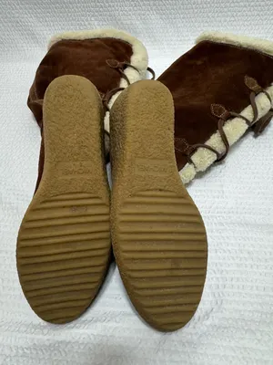 Women’s Brown Suede Wedge Winter Boots with Shearling Trim thumbnail 3