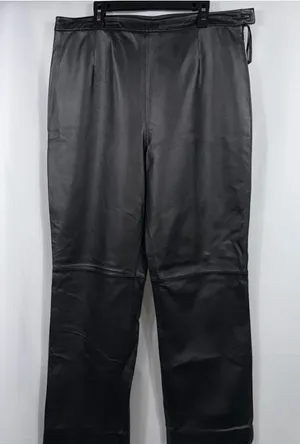 Clio Leather Pants Women’s 14 Black Straight Leg Vintage thumbnail 1