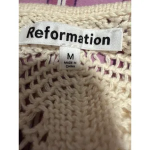 Reformation Crochet Tank Top Knit Scalloped Cottagecore Festival Western Organic thumbnail 4