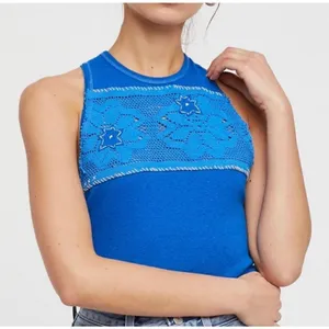 We the Free Window Crochet‎ Bright Electric Blue Tank Top XS thumbnail 4
