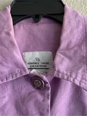 Kendall Creek Collections Lavender Cotton Linen Button Vest M Made USA thumbnail 7