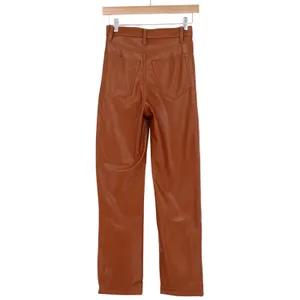 Abercrombie & Fitch The 90s Straight Ultra High Rise Vegan Leather Pants 0s thumbnail 5