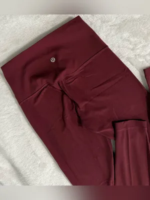 Lululemon High Rise Leggings Burgundy Maroon Yoga Pants Size 4 thumbnail 6