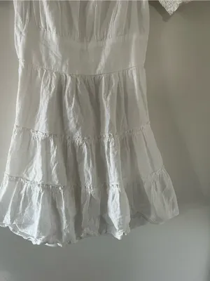 Altar'd State White 100% Cotton Milkmaid Puff Sleeve Mini Dress M Cottagecore thumbnail 4