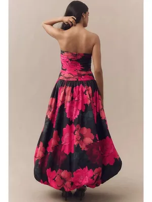 Hutch Georgina Strapless Ruched Drop-Waist Maxi Dress Multicolor Womens Size 2 thumbnail 4