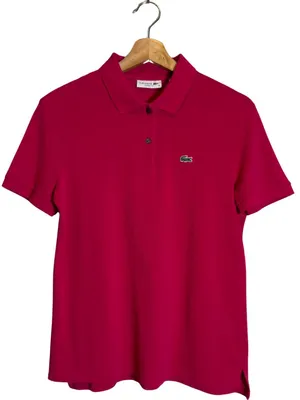 Lacoste Classic Fit Short Sleeve Polo Shirt Womens 40 Medium Fuchsia Pink Preppy thumbnail 4
