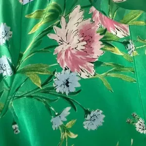 Anthropologie Daniel Rain Green Floral Print 3/4 Sleeve Tie Dress SZ M #2194 thumbnail 8