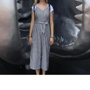 Gingham‎ Plaid Sleeveless Belted Jumpsuit Size Small Casual Boho Lightweight thumbnail 5