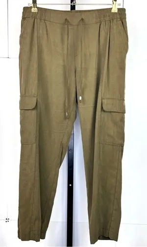 Old Navy Cargo Pants Women M Olive Green Drawstring Relaxed Ankle Utility Casual thumbnail 1