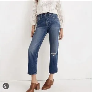 MADEWELL |‎ Women's Knee-Rip Edition Medium Jade Wash Classic Straight Jeans, 25 thumbnail 2