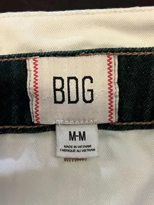 BDG Denim Skirt Womens Medium Blue Mini Raw Hem White Lined Layered Casual thumbnail 3