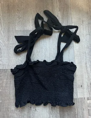 Skies Are Blue Smocked Tie Tank Top thumbnail 1