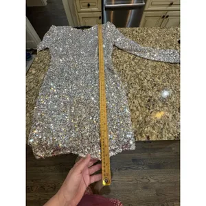 Lulus Brand New You Silver Sequin Bodycon Mini Dress Size Medium thumbnail 8