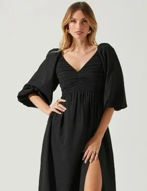 ASTR the label Women's Juniper Dress balloon sleeve boho fairy S thumbnail 1