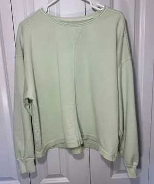 C&C California Sweatshirt‎ Womens Large Mint Green Sunwashed Cropped Seam Detail thumbnail 1