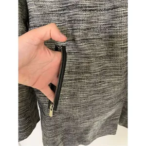 Maje Long Gray Cotton Linen Stretch Asymmetric Zip Coat women’s size 36 Small thumbnail 5