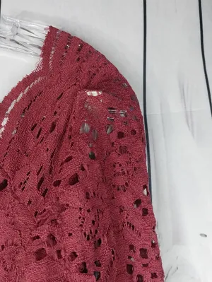 Hollister Burgundy Lace Long Sleeve Fit & Flare Skater Mini Dress NWT thumbnail 4