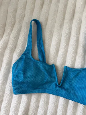 aerie Teal Blue V-Notch Swim Bikini Top thumbnail 2