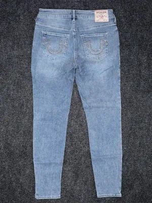 True Religion Jennie Curvy Mid Rise Super Skinny Jeans Sz 28 Bling Pocket Y2K thumbnail 2