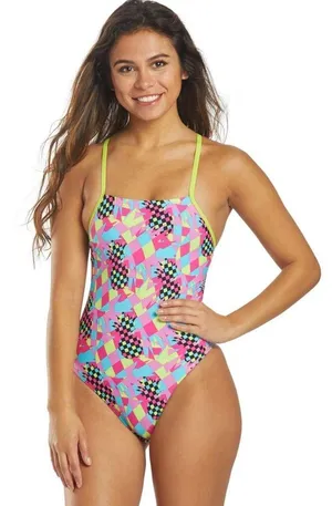 Speedo Print Turnz Fixed Back One-Piece thumbnail 1