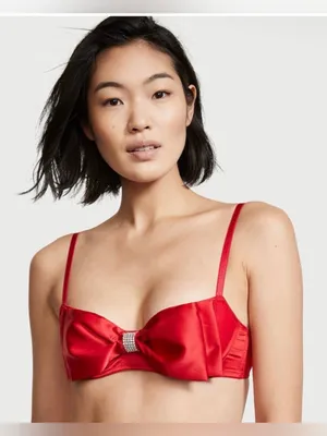NWT Victoria's Secret Dream ANGELS Wicked Unlined Bow Balconette Bra 34C thumbnail 1