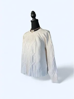 Hobbs London Old Money Quiet Luxury Cable Knit Sweater Size Large thumbnail 5