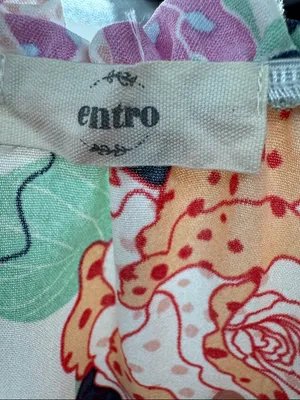entro Floral Print Blouse S polka dots ruffle colorful boho casual office modest thumbnail 6