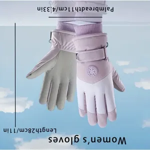 Winter Insulated Touchscreen Windproof Purple Ski Gloves OS Fleece Lined Women's thumbnail 3