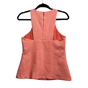 Zara Trafaluc Womens Neon Animal Print Tank Top Size Medium Orange Pink‎ Coral thumbnail 5