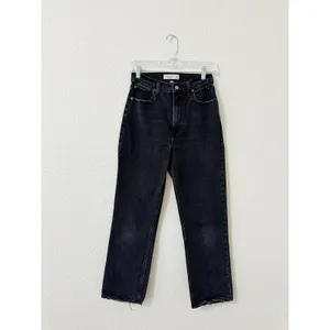 Abercrombie & Fitch The Ankle Straight Ultra High Rise Curve Love Jeans 25 Black thumbnail 2
