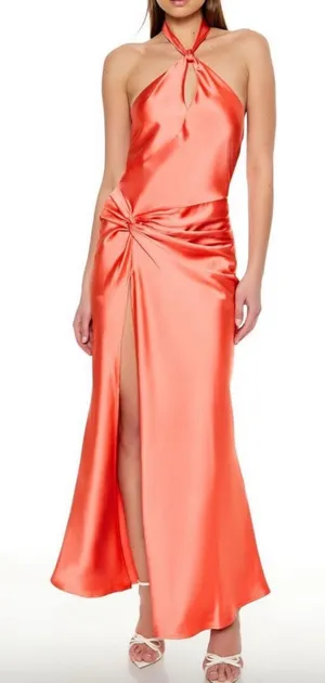 Forever 21 Silky coral maxi dress thumbnail 1