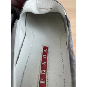 Prada Gray Suede Slip On Sneakers Womens 7 Leather Lined thumbnail 12