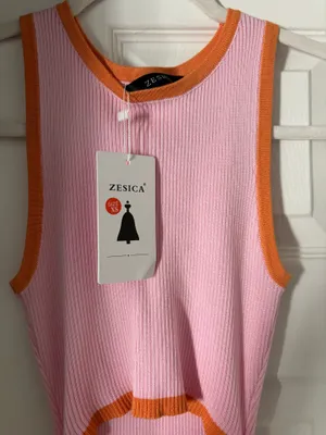 Pink and Orange Midi Dress thumbnail 3
