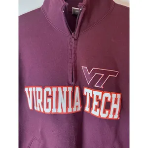 Virginia Tech Champion burgundy pull over quarter zip unisex sz M thumbnail 4