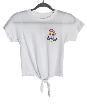 Toy Story Bo Peep White Tie Front Graphic Fitted Tee Size Small NWT thumbnail 1