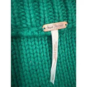 Free People Alli V-neck Emerald Green‎ Oversized Chunky Knit Sweater Size Small thumbnail 3