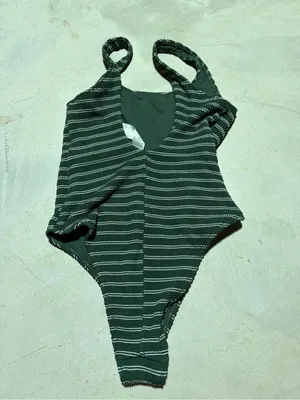Abercrombie & fitch Green Striped One-Piece Swimsuit small thumbnail 2