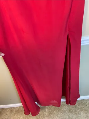 Azazie Women’s Red Bustier Strapless Leg Slit Formal Evening Bridesmaid Gown A8 thumbnail 4