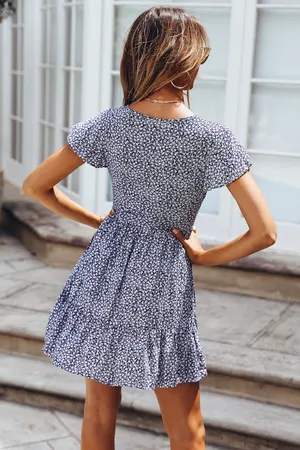 Hello Molly Mini Summer Sundress “Loving By Proxy" in Navy thumbnail 3