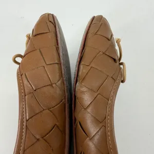 Tory‎ Burch Carlyle Woven Leather Ballet Flats Brown Bow Logo Women's 7M thumbnail 6